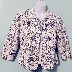 Classic Trenz Jacket Black White Size Medium Shoulder Pads‎ Cotton